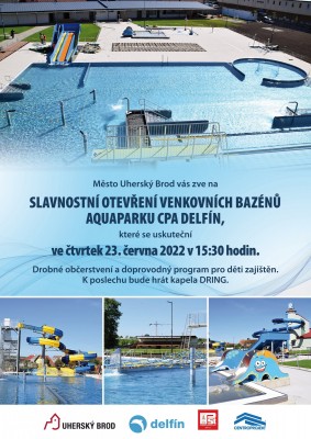 SLAVNOSTNÍ OTEVŘENÍ VENKOVNÍCH BAZÉNŮ AQUAPARKU CPA DELFÍN