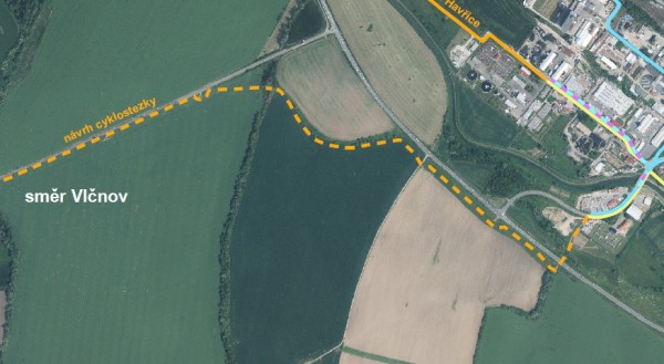 Cyklotrasa UB - Vlčnov - záměr č. 041