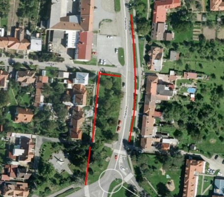 Řešená lokalita na podkladu ortofotomapy