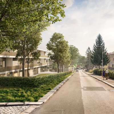 Pohled do ulice od Q galerie