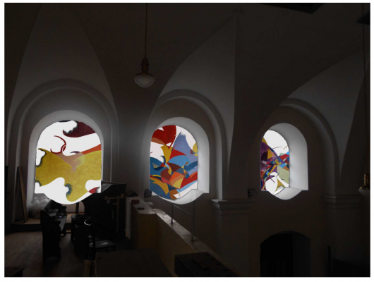 Kostel Mistra Jana Husa - vitráže - záměr č. 313