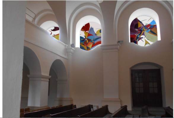 Kostel Mistra Jana Husa - vitráže - záměr č. 313