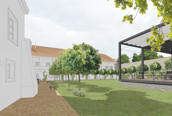 změna výškové úrovně Zahrady Panského domu