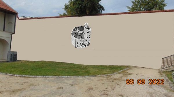 Nákres zámku Pepčín v Pánské zahradě